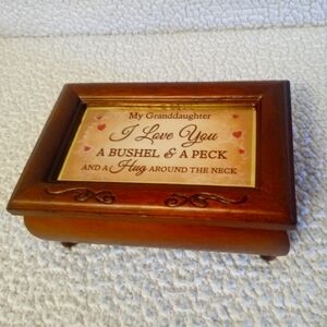 Bradford Exchange Granddaughter, I Love You A Bushel and A Peck Wooden Music Box